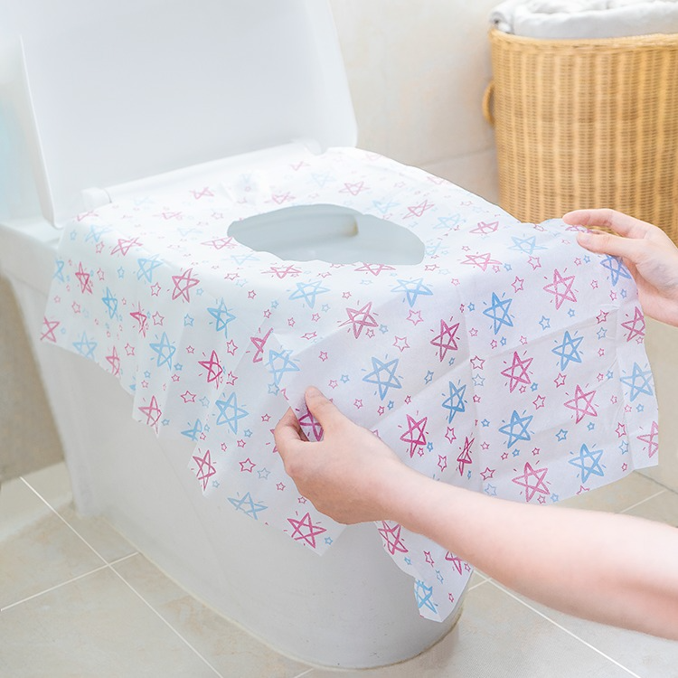Αδιάβροχο προστατευτικό κάλυμμα τουαλέτας μιάς χρήσης με αυτοκόλητα στο κατω μέρος. - Timo Leon™ Shop