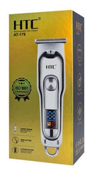 HTC ασύρματη κουρευτική μηχανή AT-179 οθόνη, 3 μήκη κοπής, 600mAh, ασημί