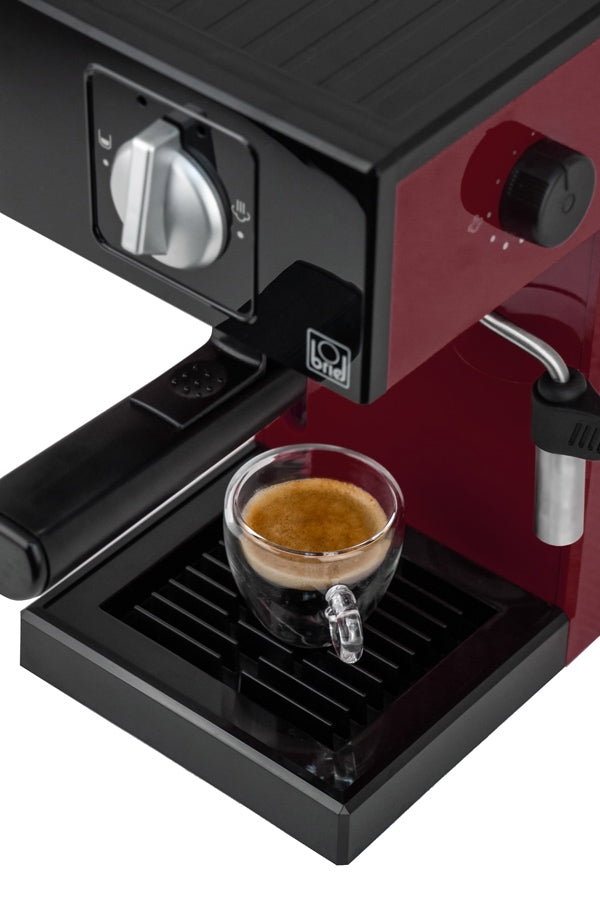 BRIEL μηχανή espresso A1, 1000W, 20 bar, μπορντό