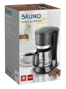 BRUNO καφετιέρα φίλτρου BRN-0086, 680W, έως 12 φλυτζάνια, 1.2L, μαύρη
