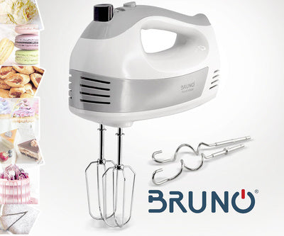 BRUNO μίξερ χειρός BRN-0110, 500W, 5 ταχύτητες & turbo, λευκό