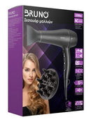 BRUNO σεσουάρ μαλλιών AC BRN-0155, 2200W, με φυσούνα, μαύρο