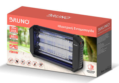 BRUNO ηλεκτρική εντομοπαγίδα BRN-0186 με UV λυχνία, 20W, μαύρη