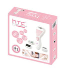 HTC αποτριχωτική μηχανή HL-026, 4 σε 1, επαναφορτιζόμενη, αδιάβροχη, ροζ