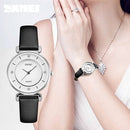 SKMEI γυναικείο ρολόι 1330LSI με δερμάτινο λουρί, 36mm, 3 ATM, ασημί - Timo Leon™ Shop