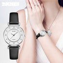 SKMEI γυναικείο ρολόι 1330LSI με δερμάτινο λουρί, 36mm, 3 ATM, ασημί - Timo Leon™ Shop