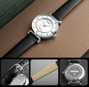 SKMEI γυναικείο ρολόι 1330LSI με δερμάτινο λουρί, 36mm, 3 ATM, ασημί - Timo Leon™ Shop