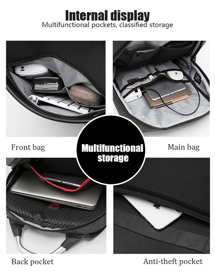 ARCTIC HUNTER τσάντα πλάτης B00218L με θήκη laptop 15.6", USB, 30L, γκρι - Timo Leon™ Shop