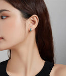 BAMOER σκουλαρίκι κρίκος BSE488, μονό, ασήμι 925, μπλε - Timo Leon™ Shop