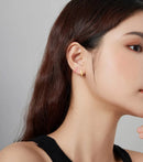 BAMOER σκουλαρίκι κρίκος BSE488, μονό, ασήμι 925, ροζ - Timo Leon™ Shop