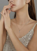 BAMOER κολιέ BSN208 δυο σειρών, με πέρλες, ασήμι 925, ασημί - Timo Leon™ Shop