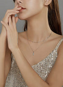 BAMOER κολιέ BSN208 δυο σειρών, με πέρλες, ασήμι 925, ασημί - Timo Leon™ Shop