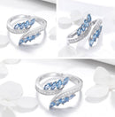 BAMOER δαχτυλίδι BSR005, κυβική ζιρκόνια, ανοιγόμενο, ασήμι 925, ασημί - Timo Leon™ Shop