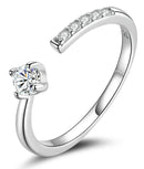 BAMOER δαχτυλίδι BSR203-A, κυβική ζιρκόνια, ανοιγόμενο, ασήμι 925, ασημί - Timo Leon™ Shop