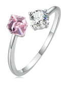 BAMOER δαχτυλίδι BSR291, κυβική ζιρκόνια, ανοιγόμενο, ασήμι 925, ασημί - Timo Leon™ Shop