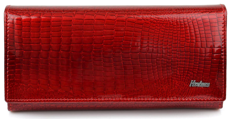 HENGHUANG γυναικείο πορτοφόλι LBAG-0008, δερμάτινο, κόκκινο - Timo Leon™ Shop