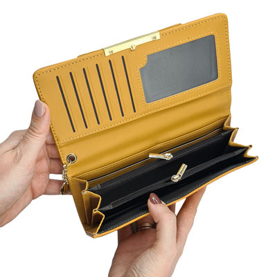 ROXXANI γυναικείο πορτοφόλι LBAG-0013, κίτρινο - Timo Leon™ Shop