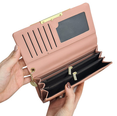 ROXXANI γυναικείο πορτοφόλι LBAG-0014, ροζ - Timo Leon™ Shop