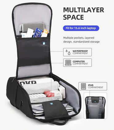 MARK RYDEN τσάντα πλάτης MR9201, με θήκη laptop 15.6", 18L, μαύρη - Timo Leon™ Shop
