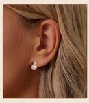 BAMOER σκουλαρίκια καρφωτά MSE042, πέρλα & μοϊσανίτης, ασήμι 925, ασημί - Timo Leon™ Shop