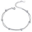 BAMOER βραχιόλι SCB131 με διπλή αλυσίδα & μπίλιες, ασήμι 925, ασημί - Timo Leon™ Shop