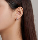 BAMOER σκουλαρίκια διπλοί κρίκοι SCE1187-A, κυβική ζιρκόνια, ασήμι 925 - Timo Leon™ Shop