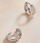 BAMOER σκουλαρίκια διπλοί κρίκοι SCE1187-A, κυβική ζιρκόνια, ασήμι 925 - Timo Leon™ Shop