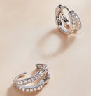 BAMOER σκουλαρίκια διπλοί κρίκοι SCE1187-A, κυβική ζιρκόνια, ασήμι 925 - Timo Leon™ Shop