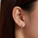 BAMOER σκουλαρίκια κρίκοι SCE1211 με κυβική ζιρκόνια, ασήμι 925, χρυσό - Timo Leon™ Shop