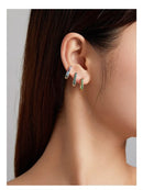 BAMOER σκουλαρίκια κρίκοι SCE1218, κυβική ζιρκόνια, ασήμι 925, ασημί - Timo Leon™ Shop