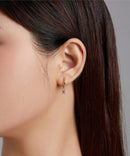 BAMOER σκουλαρίκια κρίκος SCE1242 με κυβική ζιρκόνια, ασήμι 925, χρυσό