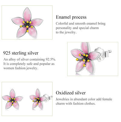 BAMOER σκουλαρίκια καρφωτά λουλούδι SCE1273, ασήμι 925, ασημί - Timo Leon™ Shop