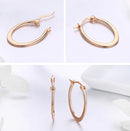 BAMOER σκουλαρίκια κρίκοι SCE478, ασήμι 925, ροζ χρυσό - Timo Leon™ Shop