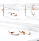 BAMOER σκουλαρίκια καρφωτά SCE548 hug λοβού, ασήμι 925, ροζ χρυσό - Timo Leon™ Shop