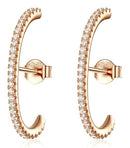 BAMOER σκουλαρίκια καρφωτά SCE548 hug λοβού, ασήμι 925, ροζ χρυσό - Timo Leon™ Shop