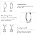 BAMOER σκουλαρίκια κρίκος SCE830 με κυβική ζιρκόνια, ασήμι 925, ασημί - Timo Leon™ Shop