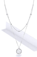 BAMOER κολιέ SCN365 δυο σειρών, ασήμι 925, ασημί - Timo Leon™ Shop