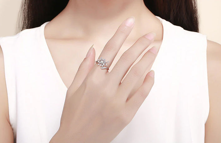 BAMOER δαχτυλίδι SCR471 με κυβική ζιρκόνια, ανοιγόμενο, ασήμι 925, ασημί - Timo Leon™ Shop