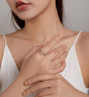 BAMOER δαχτυλίδι SCR730, κυβική ζιρκόνια, ανοιγόμενο, ασήμι 925, ασημί - Timo Leon™ Shop