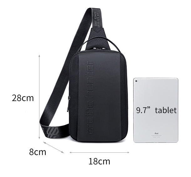 ARCTIC HUNTER τσάντα Crossbody XB00541, με θήκη tablet, 4L, γκρι