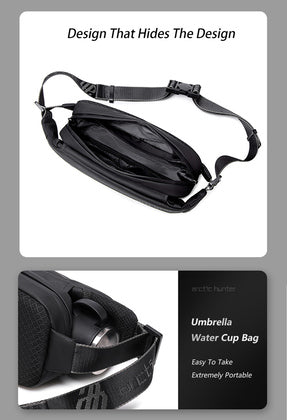 ARCTIC HUNTER τσάντα μέσης YB00029, αδιάβροχη, μαύρη - Timo Leon™ Shop