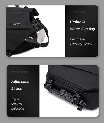 ARCTIC HUNTER τσάντα Crossbody YB00046 με θήκη tablet, 10L, μαύρη